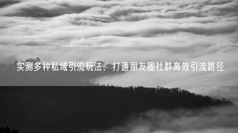 实测多种私域引流玩法,打通朋友圈社群高效引流路径