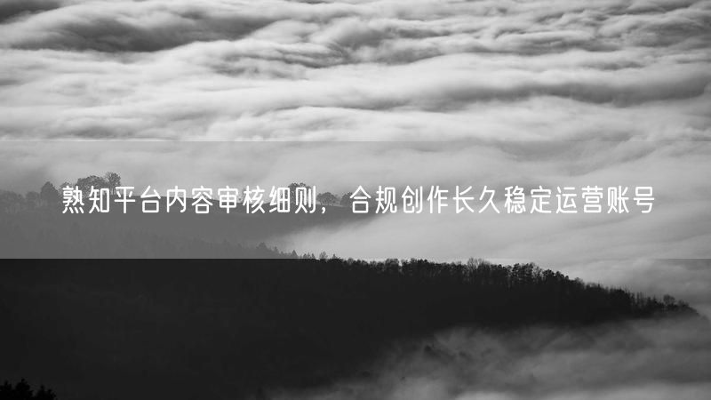 熟知平台内容审核细则,合规创作长久稳定运营账号