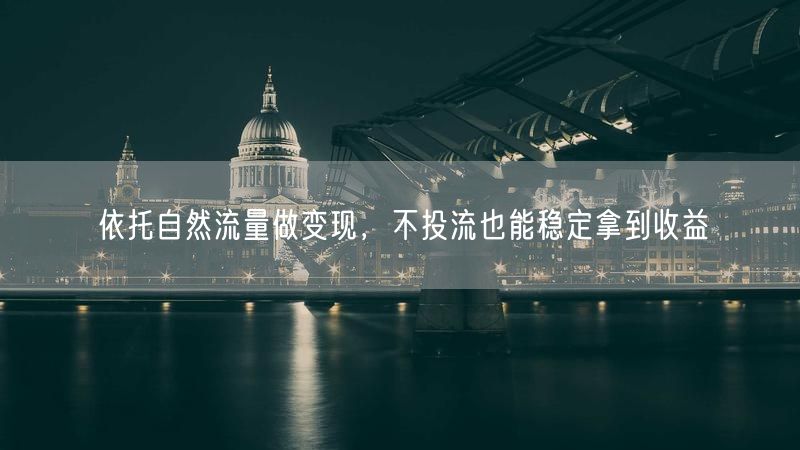 自然流量变现全攻略：不投流也能稳获收益