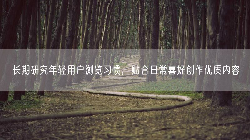 长期研究年轻用户浏览习惯，贴合日常喜好创作优质内容