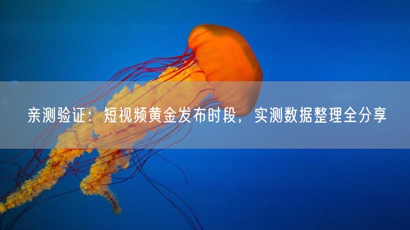 亲测验证:短视频黄金发布时段,实测数据整理全分享