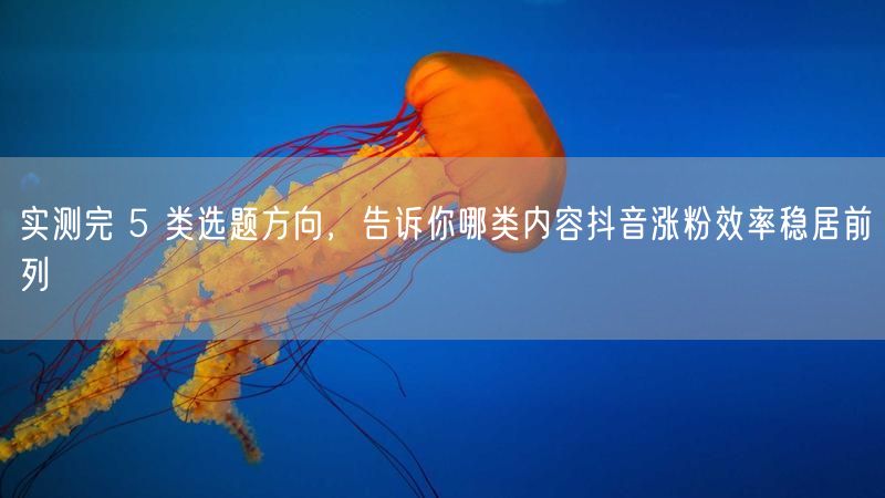 实测完 5 类选题方向,告诉你哪类内容抖音涨粉效率稳居前列