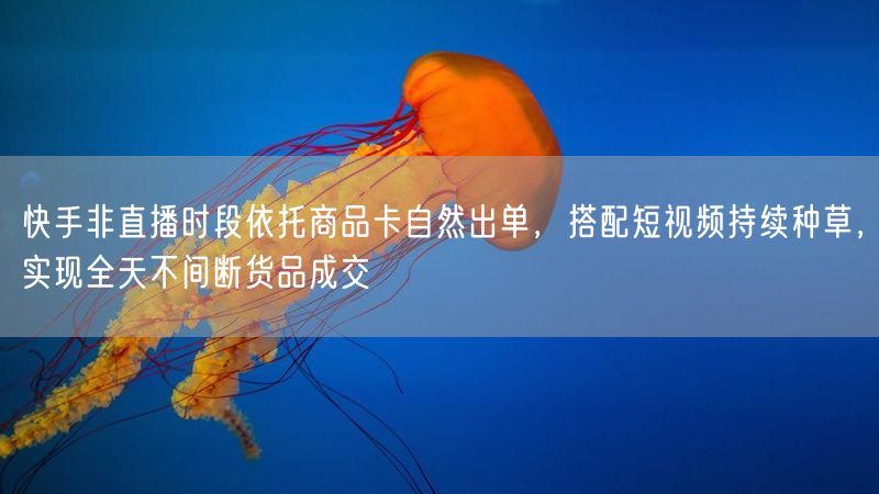 快手非直播时段依托商品卡自然出单,搭配短视频持续种草,实现全天不间断货品成交