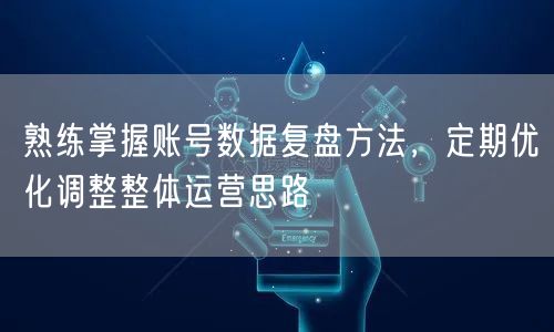 熟练掌握账号数据复盘方法,定期优化调整整体运营思路