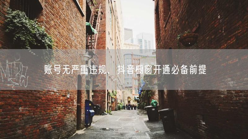 账号无严重违规,抖音橱窗开通必备前提