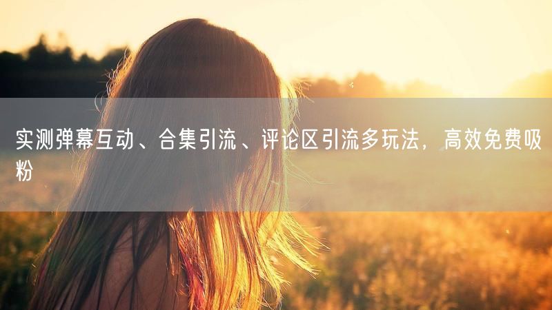 实测弹幕互动、合集引流、评论区引流多玩法，高效免费吸粉