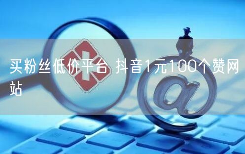 买粉丝低价平台 抖音1元100个赞网站