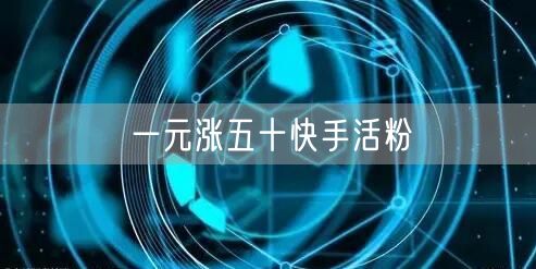 一元涨五十快手活粉