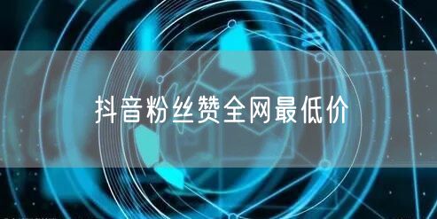 抖音粉丝赞全网最低价