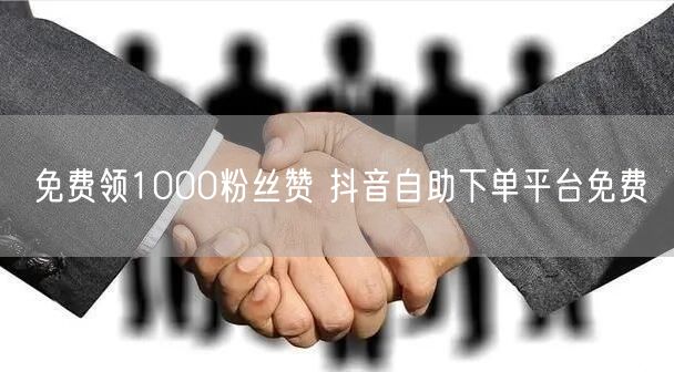 免费领1000粉丝赞 抖音自助下单平台免费