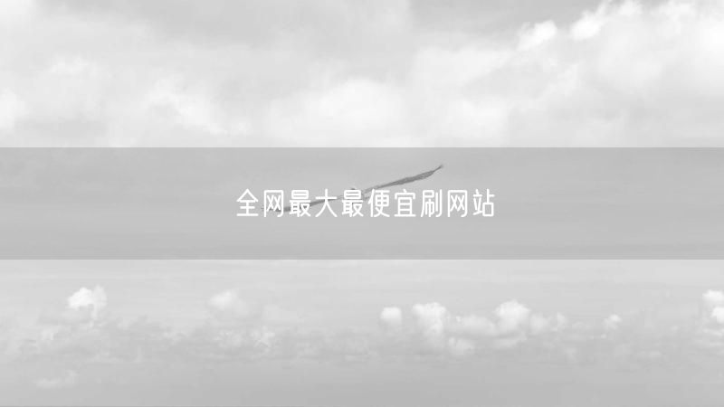 全网最大最便宜刷网站