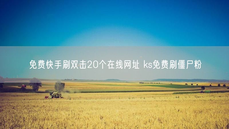免费快手刷双击20个在线网址 ks免费刷僵尸粉