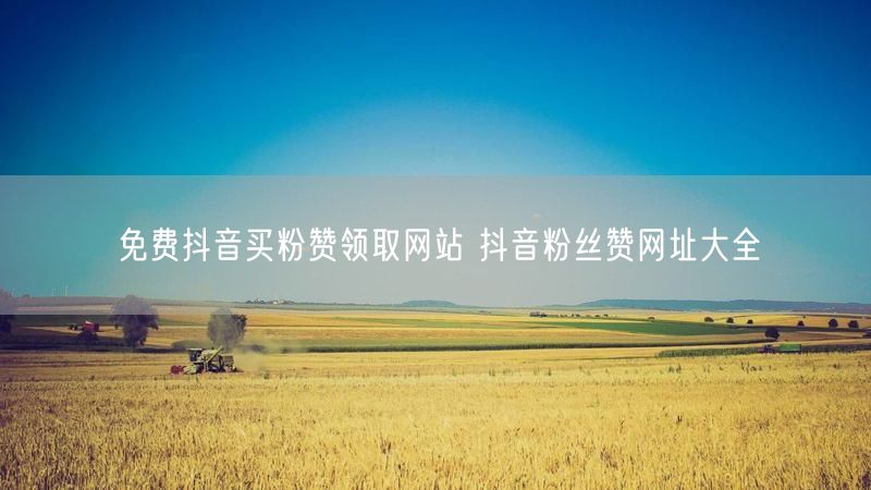 免费抖音买粉赞领取网站 抖音粉丝赞网址大全