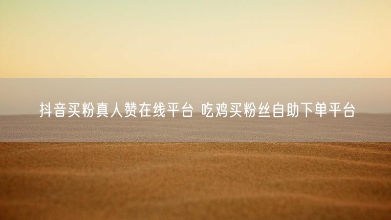 抖音买粉真人赞在线平台 吃鸡买粉丝自助下单平台