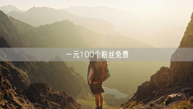 一元100个粉丝免费
