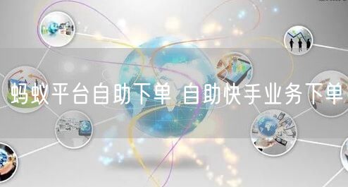 蚂蚁平台自助下单 自助快手业务下单