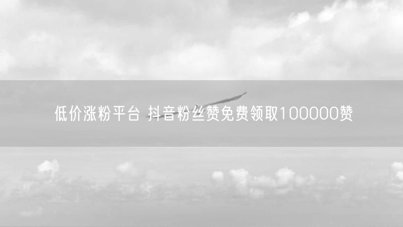 低价涨粉平台 抖音粉丝赞免费领取100000赞