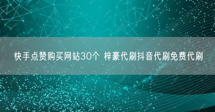 快手点赞购买网站30个 梓豪代刷抖音代刷免费代刷