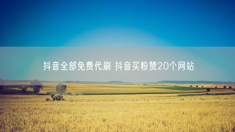 抖音全部免费代刷 抖音买粉赞20个网站