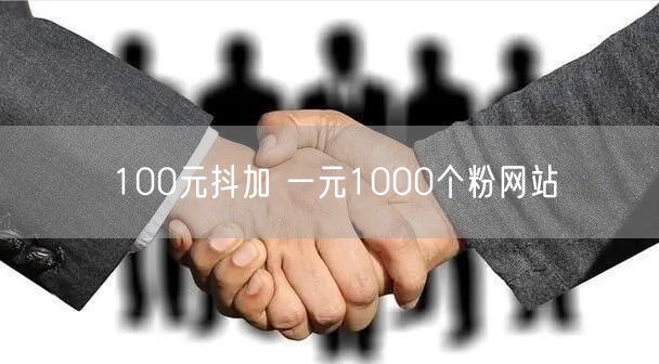 100元抖加 一元1000个粉网站