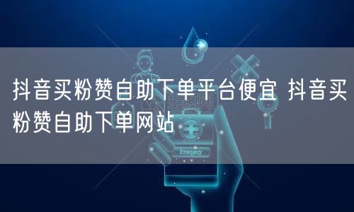 抖音买粉赞自助下单平台便宜 抖音买粉赞自助下单网站
