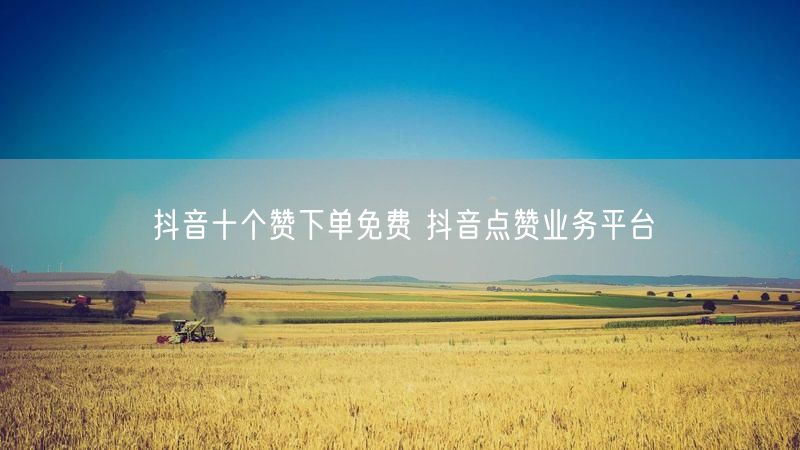 抖音十个赞下单免费 抖音点赞业务平台