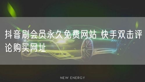 抖音刷会员永久免费网站 快手双击评论购买网址
