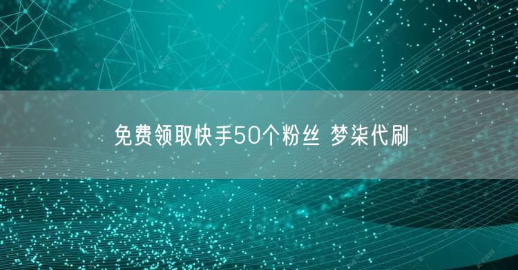 免费领取快手50个粉丝 梦柒代刷