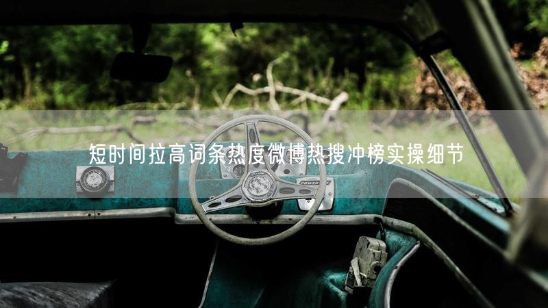 短时间拉高词条热度微博热搜冲榜实操细节