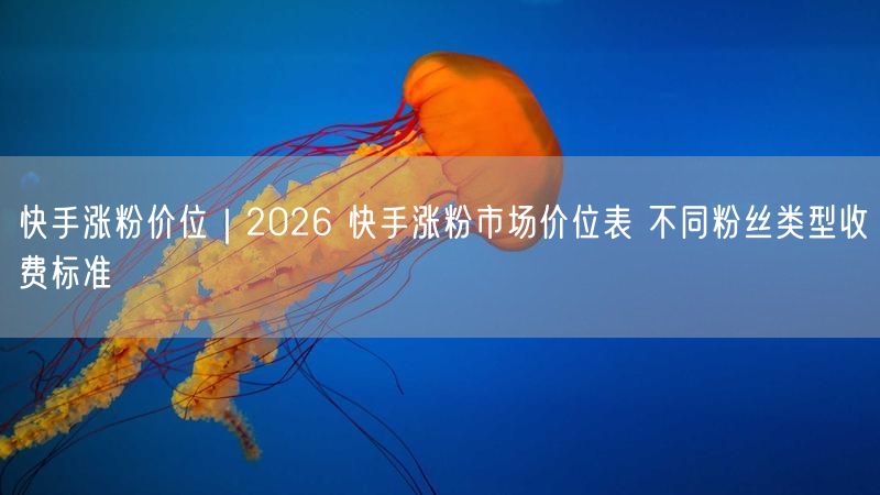 快手涨粉价位｜2026 快手涨粉市场价位表 不同粉丝类型收费标准