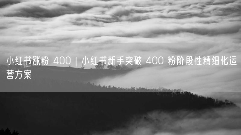 小红书新手必看：400粉突破，精细化运营涨粉方案