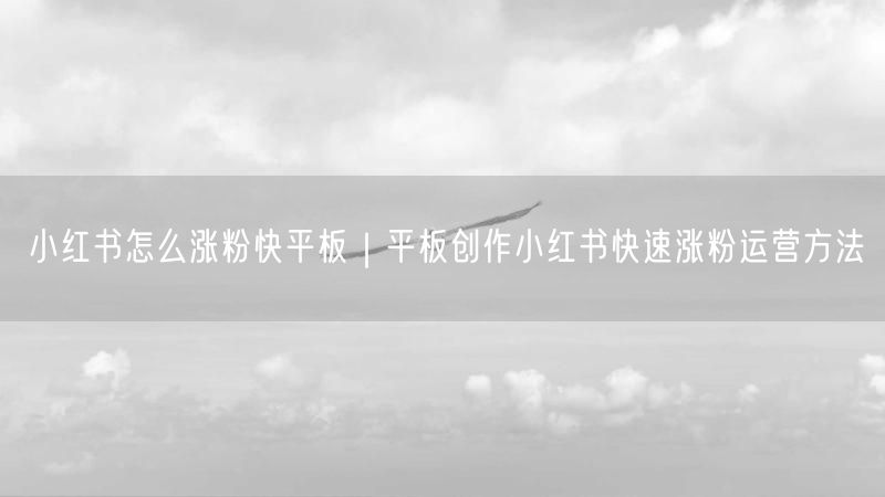平板创作小红书：快速涨粉运营方法与实操经验