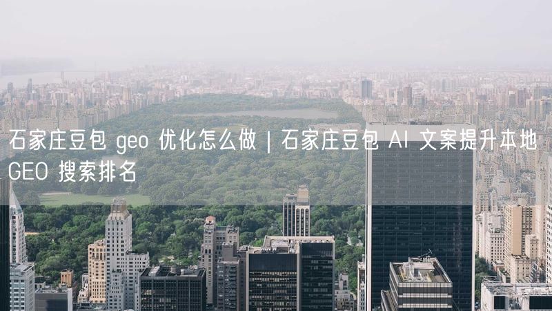 石家庄豆包 geo 优化怎么做｜石家庄豆包 AI 文案提升本地 GEO 搜索排名